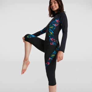 Damen Sports 3/4-Hose in Schwarz/Pink