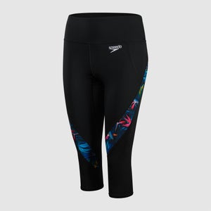 Damen Sports 3/4-Hose in Schwarz/Pink