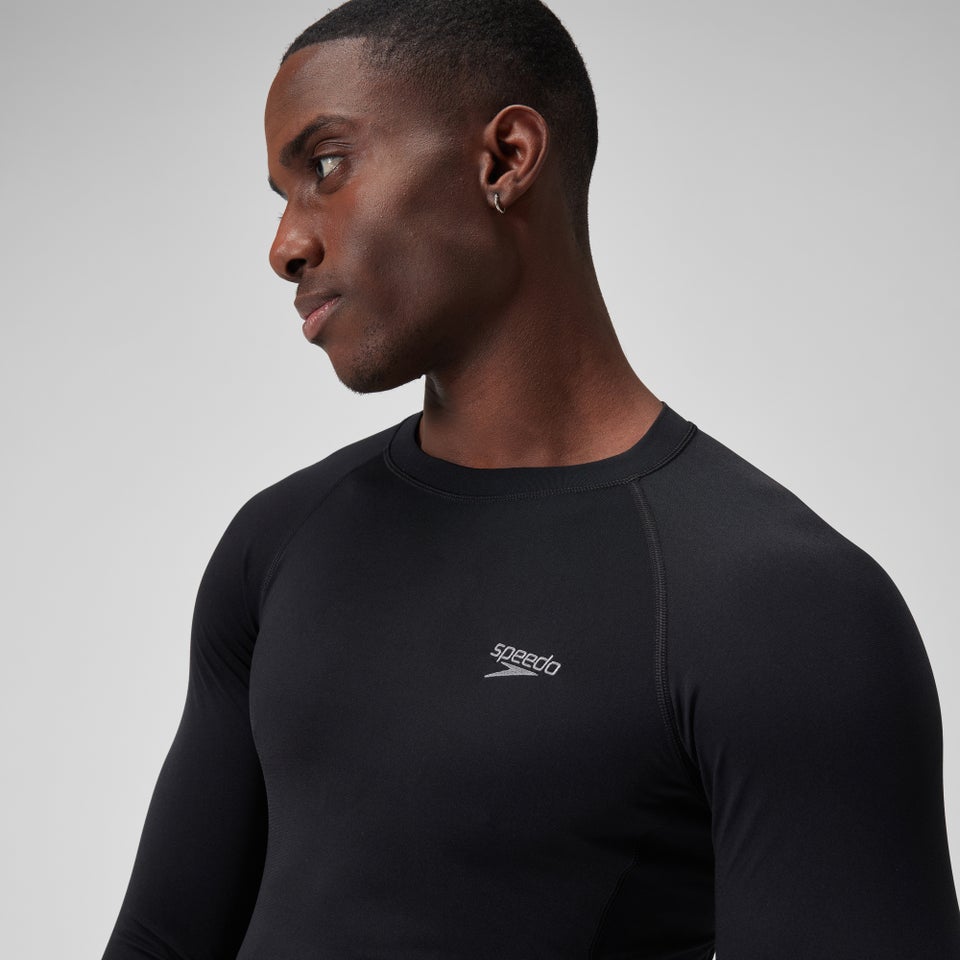 Men's Long Sleeved Sun Protection Top Black/White