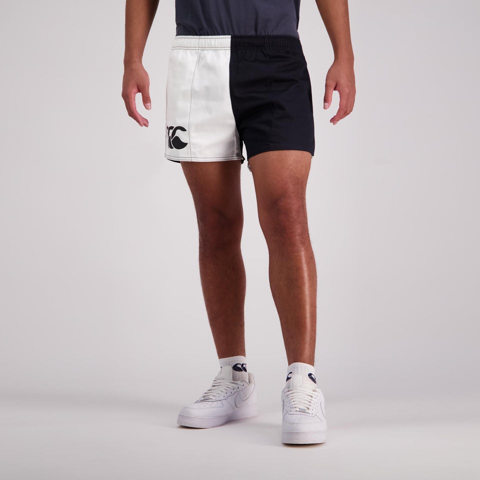 Adult Unisex Cotton Twill Harlequin Shorts Black/White