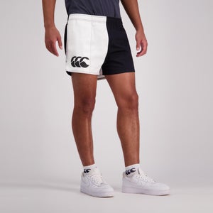 Adult Unisex Cotton Twill Harlequin Shorts Black/White
