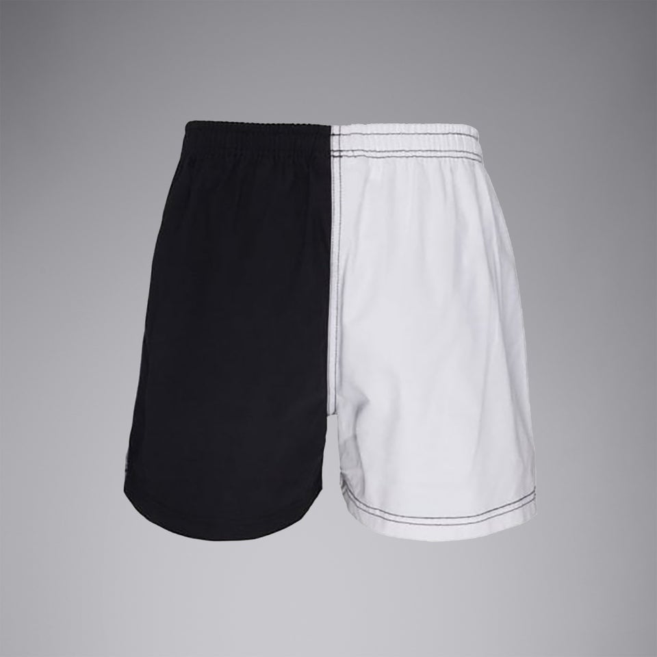 Adult Unisex Cotton Twill Harlequin Shorts Black/White