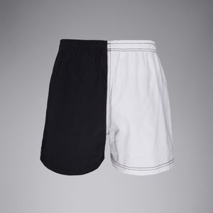 Adult Unisex Cotton Twill Harlequin Shorts Black/White
