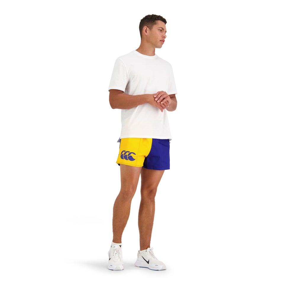CANTERBURY Men's COTTON TWILL HARLEQUIN SHORT WITH POCKETS - BLUE/YELLOW