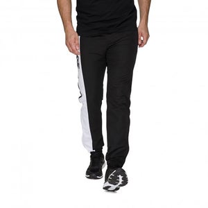 MENS STRIPE CUFFED TRACKPANT BLACK