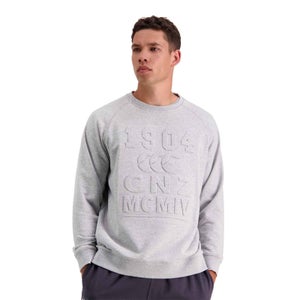 MENS OF NZ EMBOSS CREW NECK SWEATER - GREY
