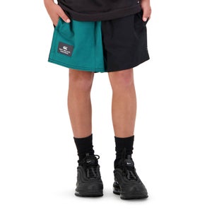 KIDS REVOLT HARLEQUIN SHORT - BLACK - 8YR