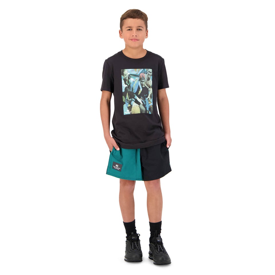 KIDS REVOLT HARLEQUIN SHORT - BLACK