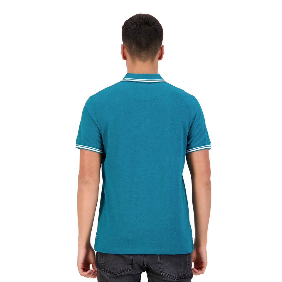 MENS TIPPED EDGE POLO SHIRT - GREEN