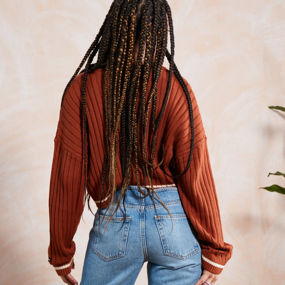 Women's Rust Cropped Knit Brown