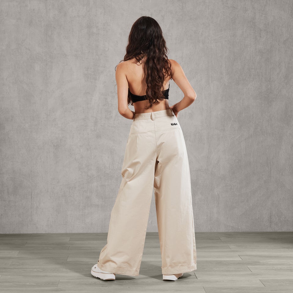 Women's Ecru Tailored Flare Trouser