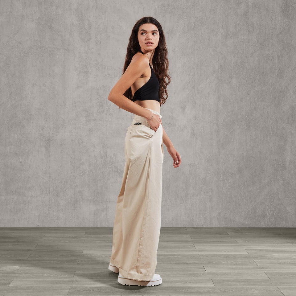 Women's Ecru Tailored Flare Trouser