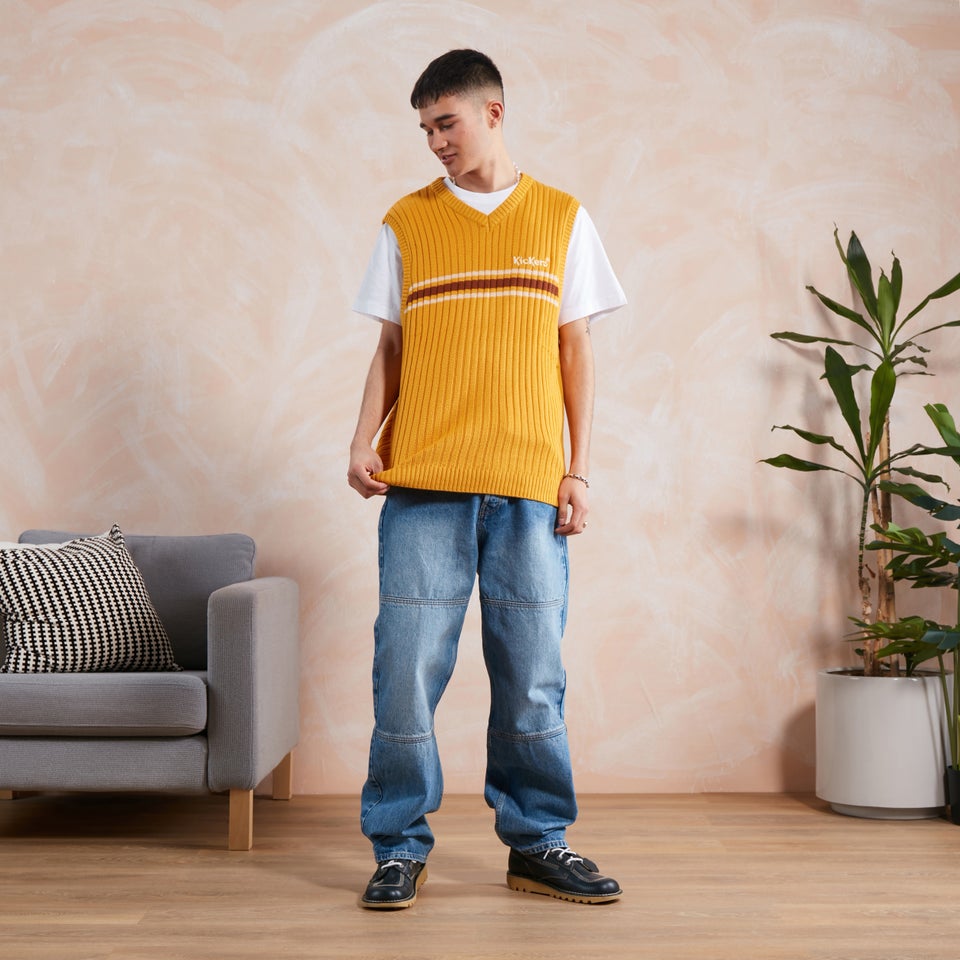 Men's Yellow Knit Vest Yellow