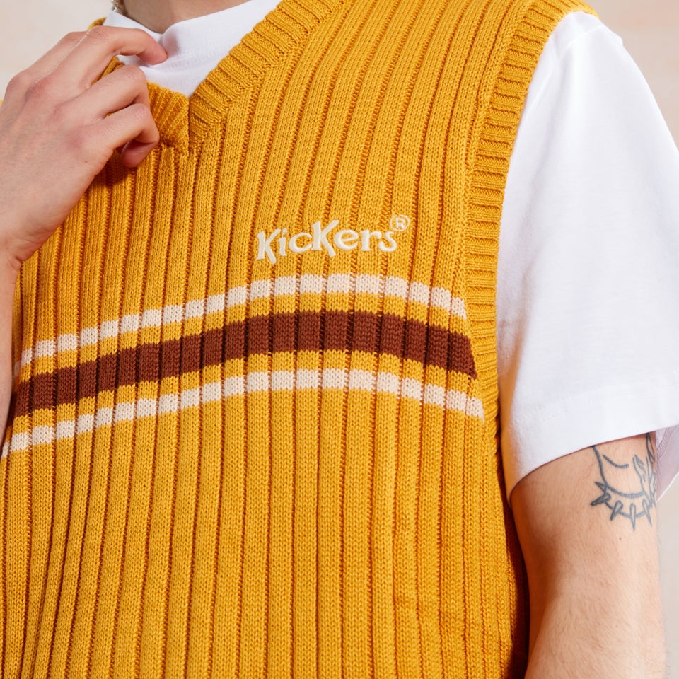 Men's Yellow Knit Vest Yellow