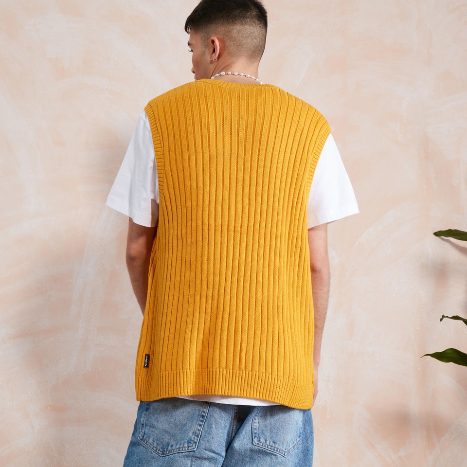 Men's Yellow Knit Vest Yellow
