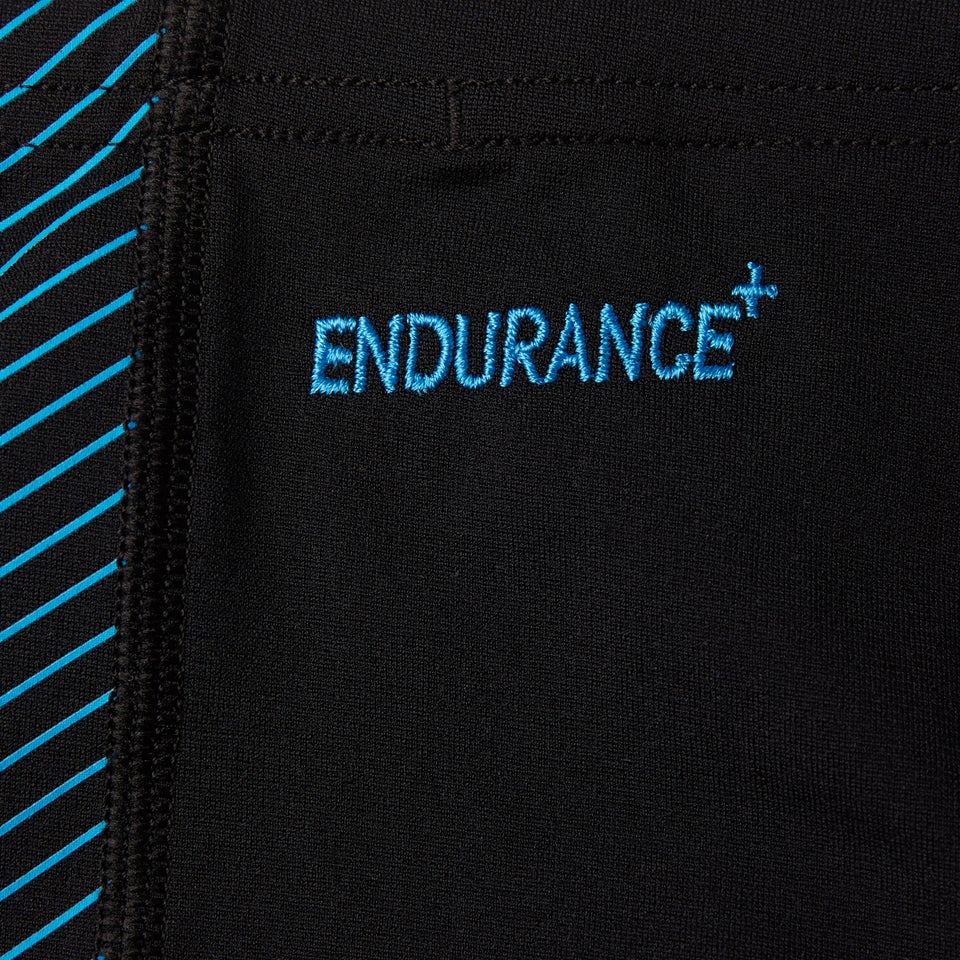 Herren Tech Panel Schwimmhose in Schwarz/Blau