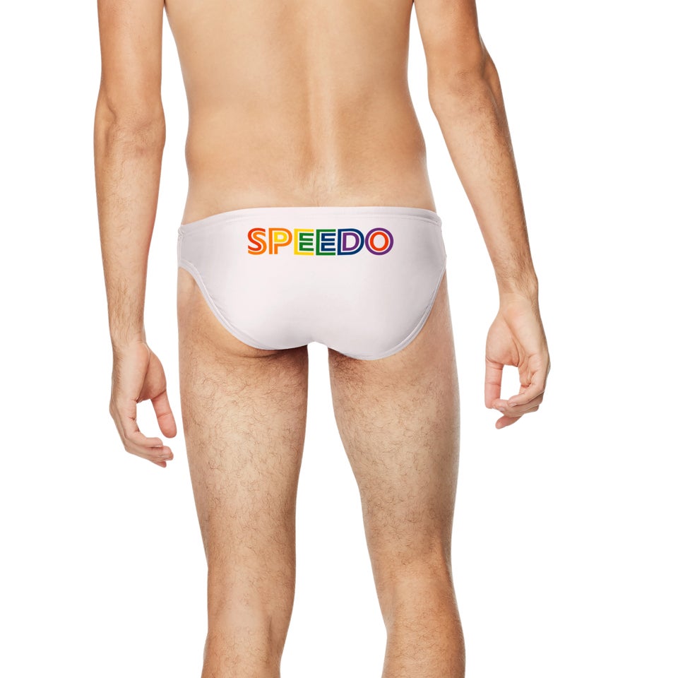 Men's Pride Graphic Solid Brief White