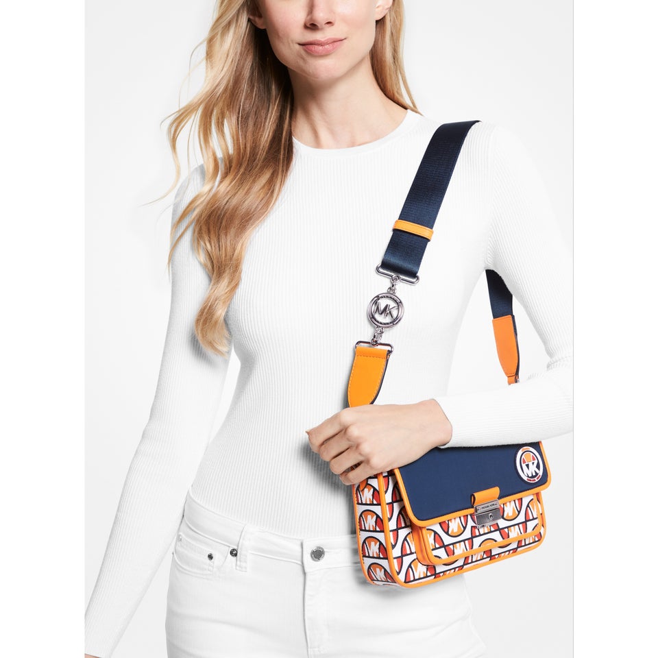 MK X ellesse Bradshaw Printed Canvas and Scuba Messenger Bag