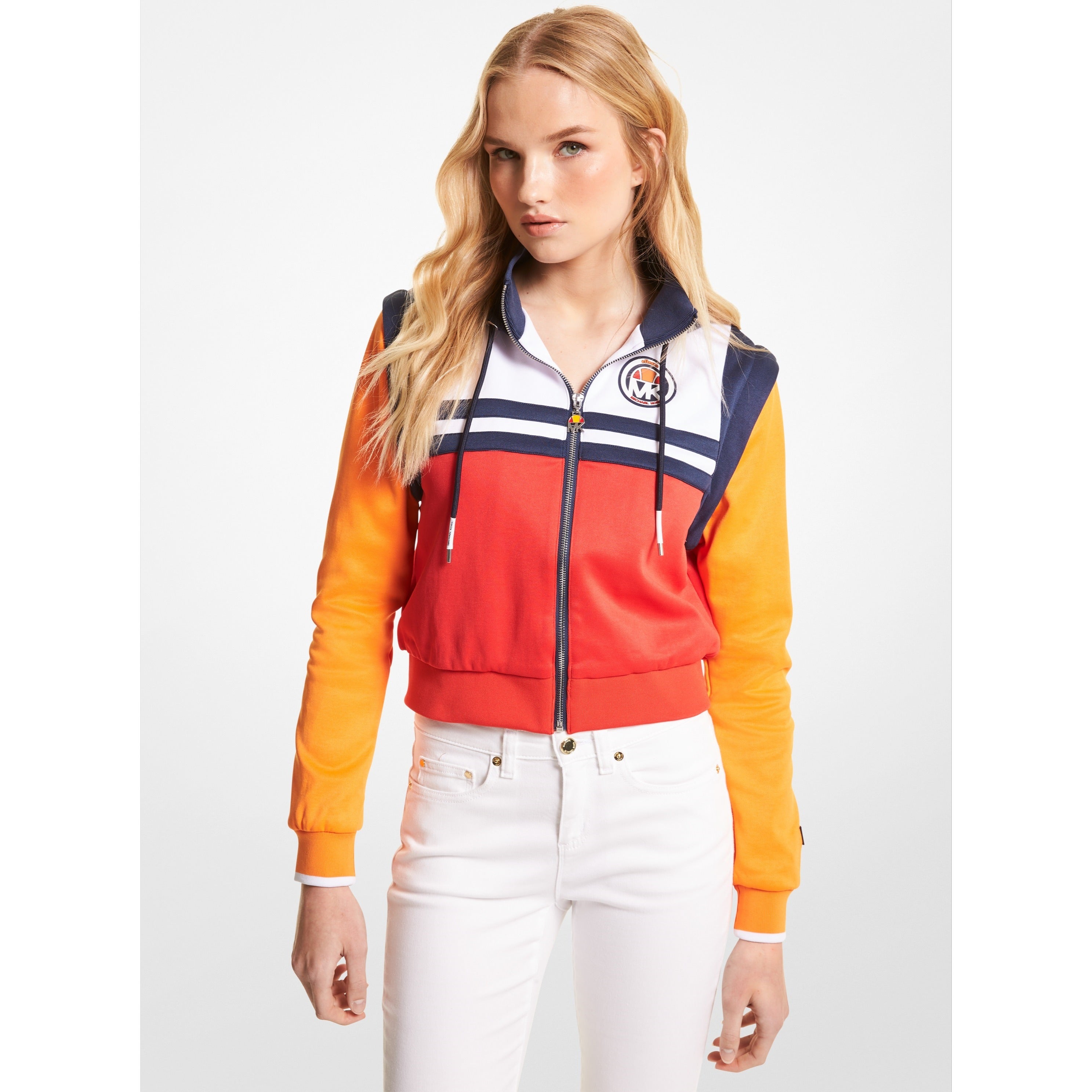 Women's MK X ellesse Color-Block Cotton Blend Zip-Up Jacket