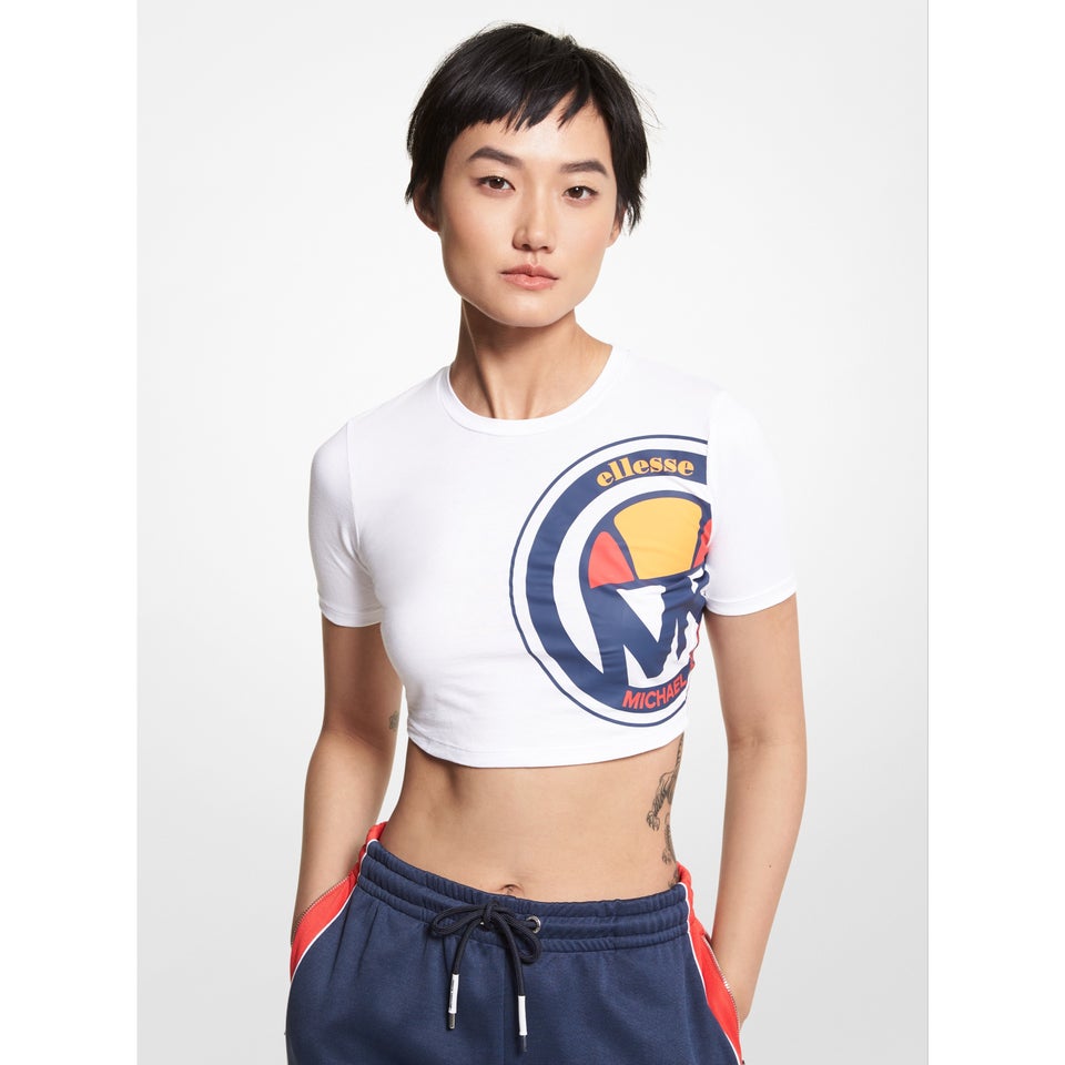 Women's MK X ellesse Logo Cotton Cropped Top