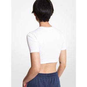 Women's MK X ellesse Logo Cotton Cropped Top