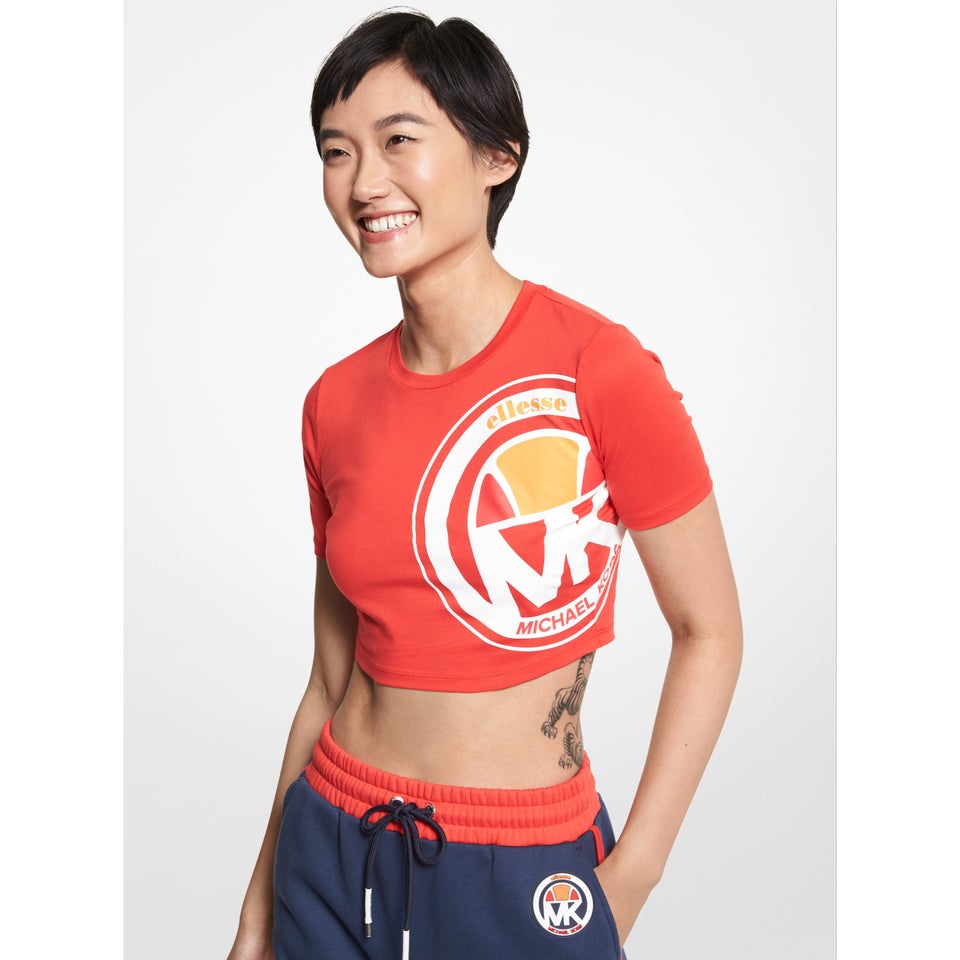 Women's MK X ellesse Logo Cotton Cropped Top