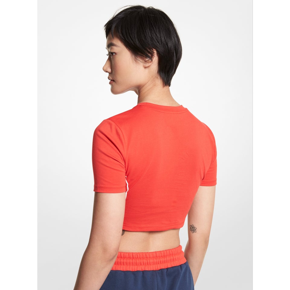 Women's MK X ellesse Logo Cotton Cropped Top