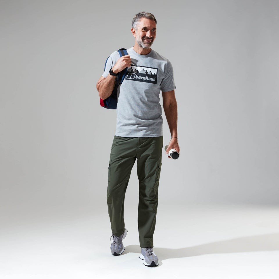 Men's Grey Fangs Peak Short Sleeve Tee Dark Grey