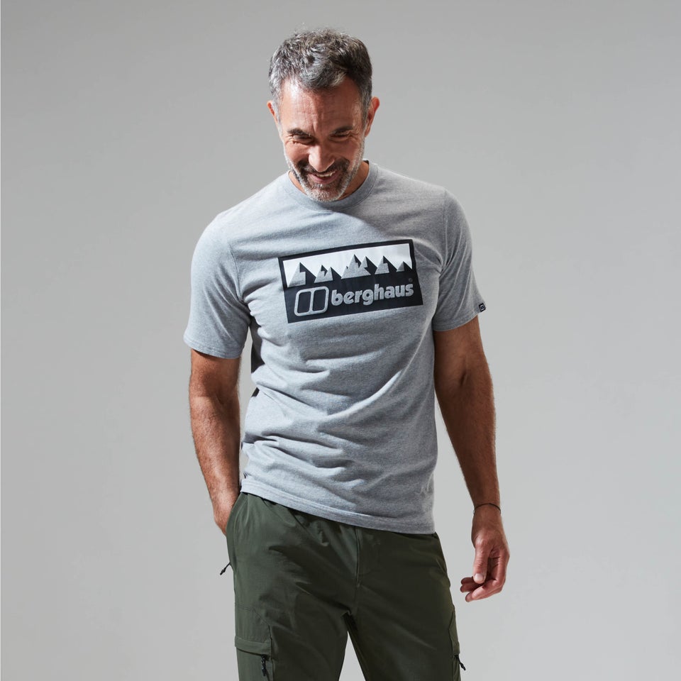 Men's Grey Fangs Peak Short Sleeve Tee Dark Grey