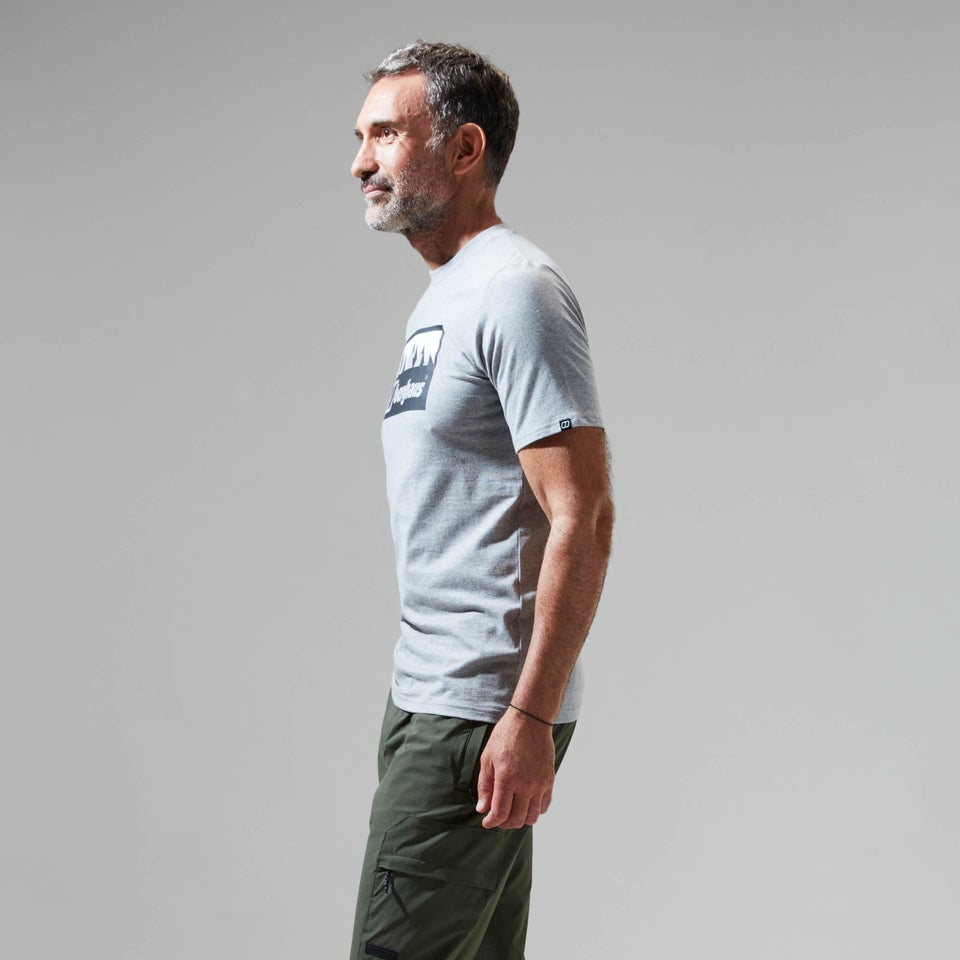 Men's Grey Fangs Peak Short Sleeve Tee Dark Grey