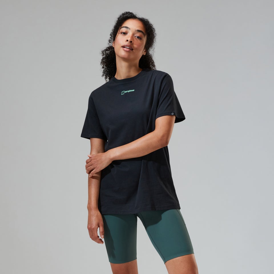 Boyfriend Dolomites MTN Short Sleeve Tee für Damen - Schwarz