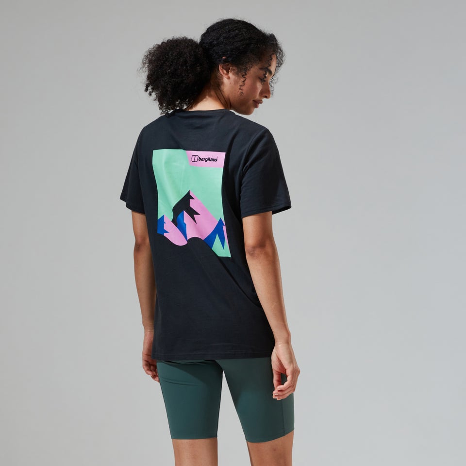 Boyfriend Dolomites MTN Short Sleeve Tee für Damen - Schwarz