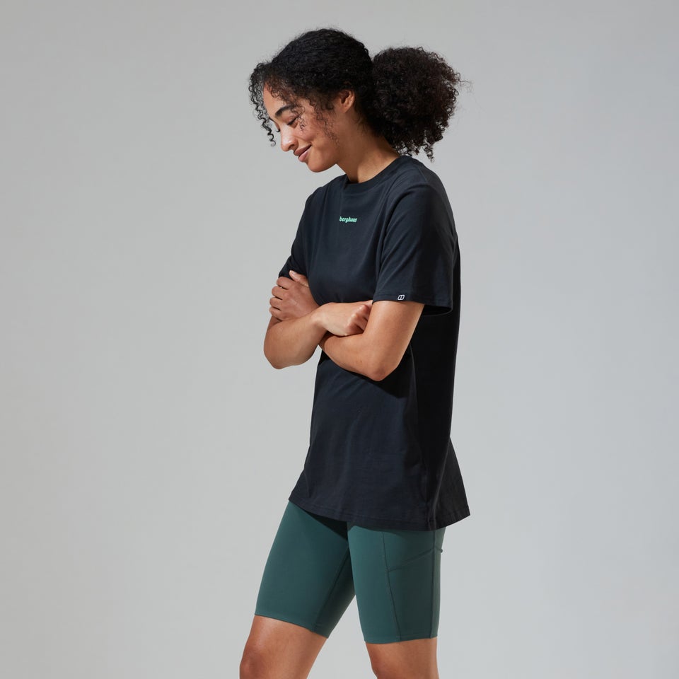 Boyfriend Dolomites MTN Short Sleeve Tee für Damen - Schwarz