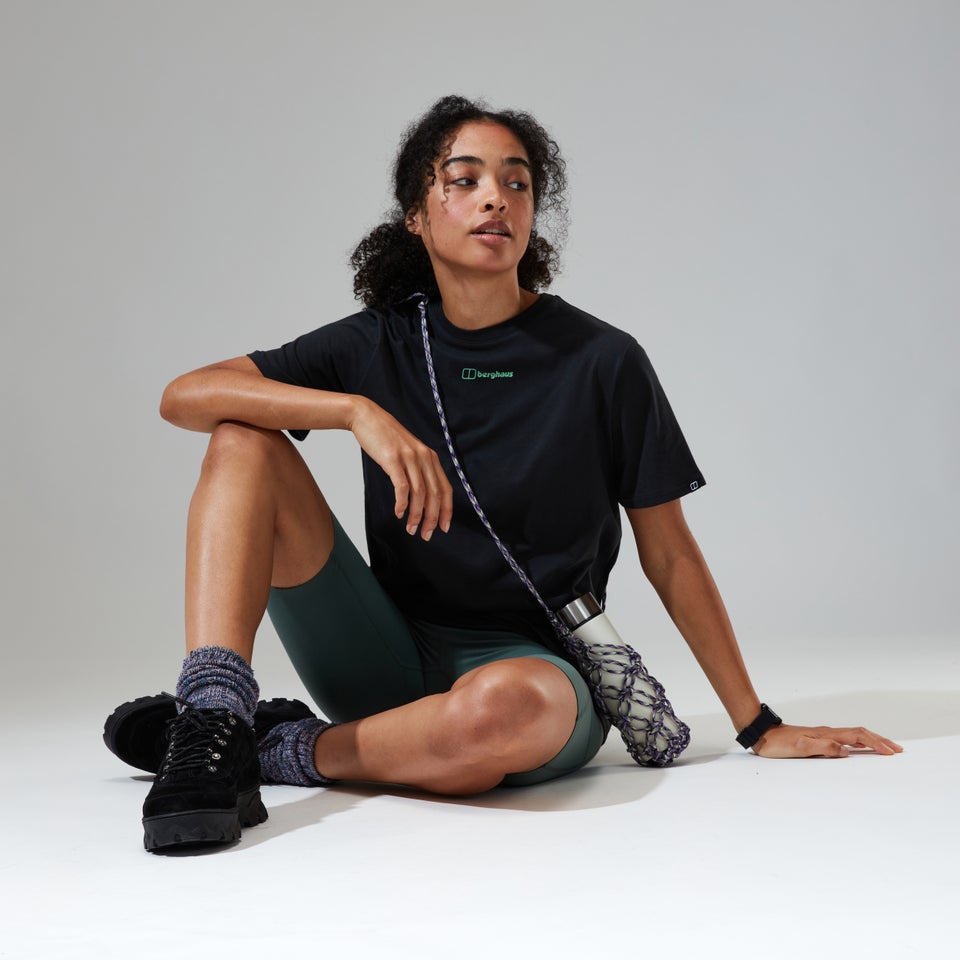 Boyfriend Dolomites MTN Short Sleeve Tee für Damen - Schwarz