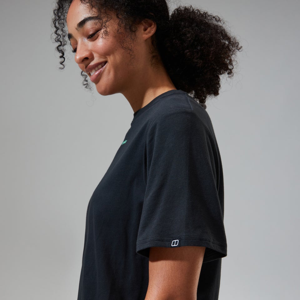 Boyfriend Dolomites MTN Short Sleeve Tee für Damen - Schwarz