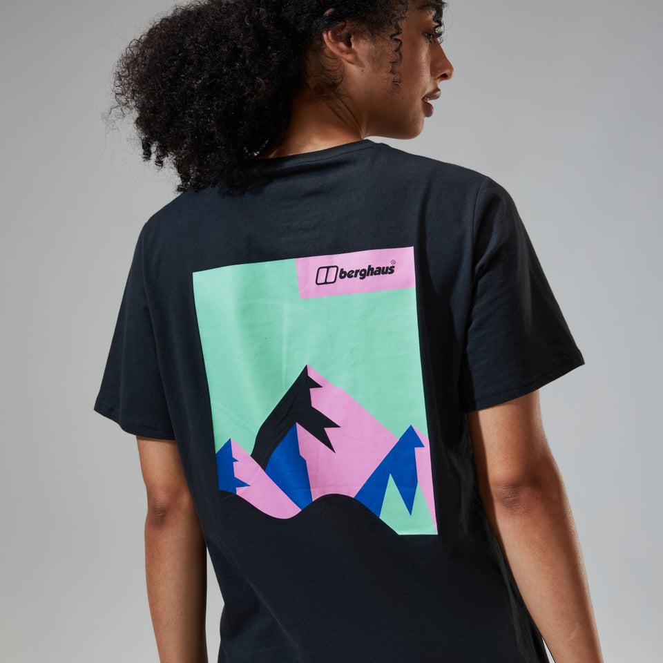 Boyfriend Dolomites MTN Short Sleeve Tee für Damen - Schwarz