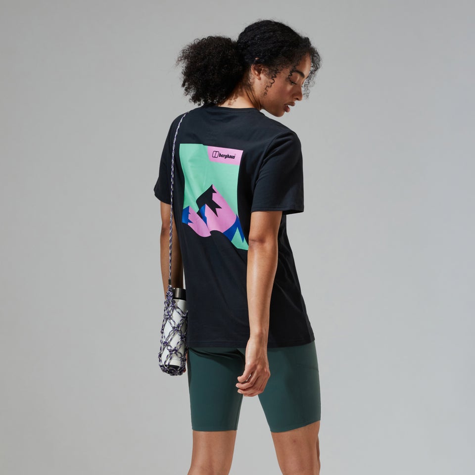 Boyfriend Dolomites MTN Short Sleeve Tee für Damen - Schwarz