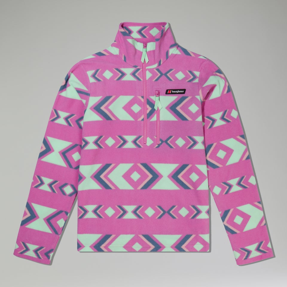 Unisex Prism Print Trango Half-zip Fleece - Purple/Turquoise