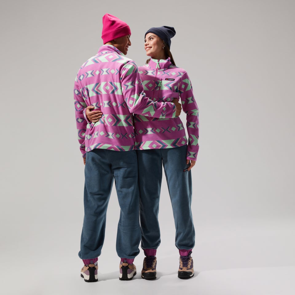 Unisex Prism Print Trango Half-zip Fleece - Purple/Turquoise