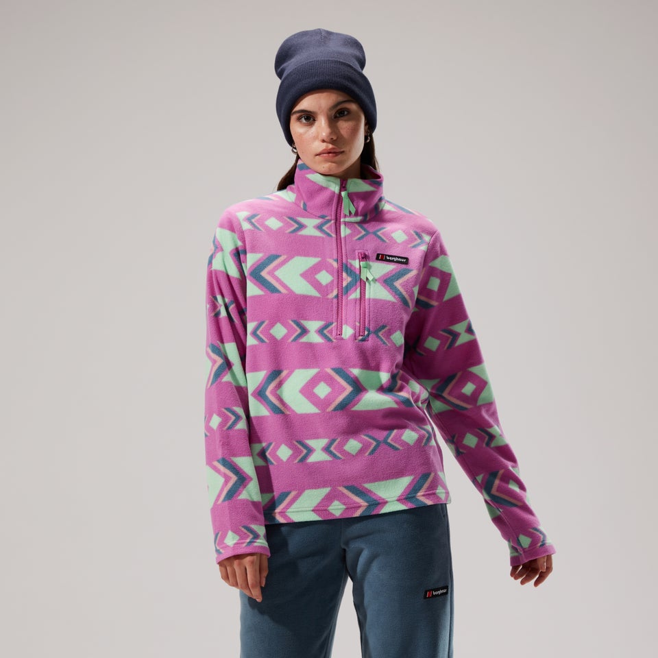 Unisex Prism Print Trango Half-zip Fleece - Purple/Turquoise