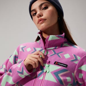 Unisex Prism Print Trango Half-zip Fleece - Purple/Turquoise