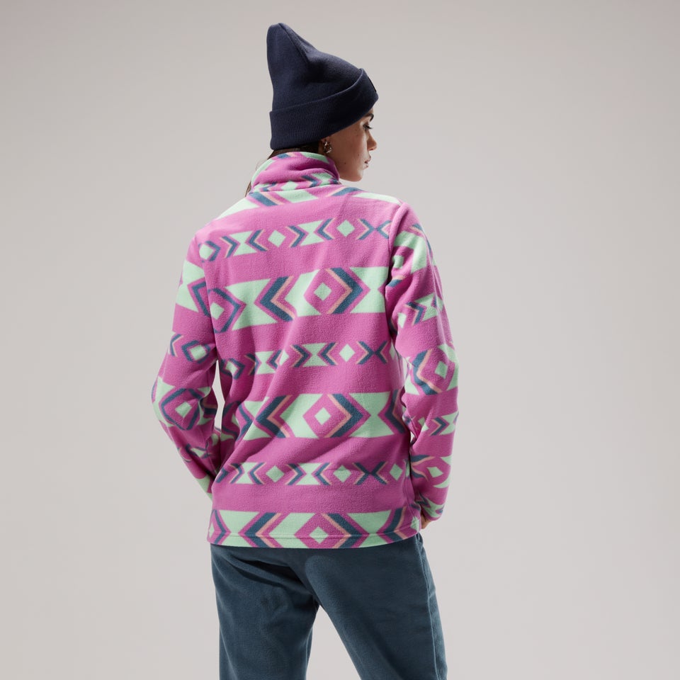 Unisex Prism Print Trango Half-zip Fleece - Purple/Turquoise