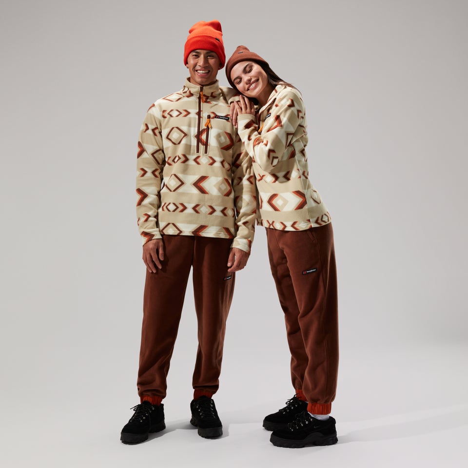 Unisex Prism Print Trango Half-zip Fleece - Natural/Brown