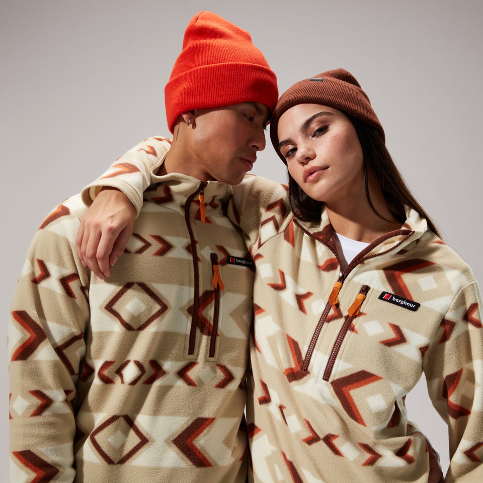 Unisex Prism Print Trango Half-zip Fleece - Natural/Brown