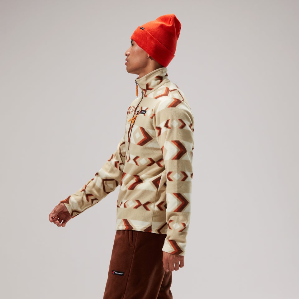 Unisex Prism Print Trango Half-zip Fleece - Natural/Brown