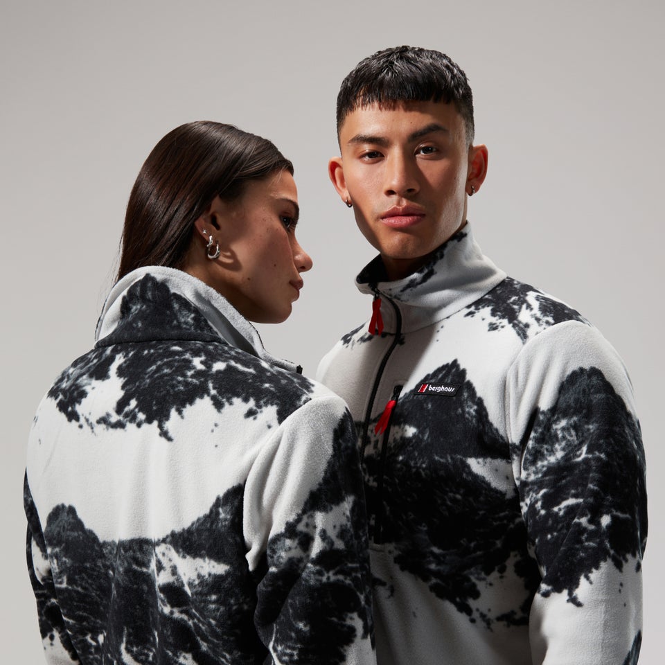 Unisex Prism Print Trango Half-zip Fleece - Grey/Black