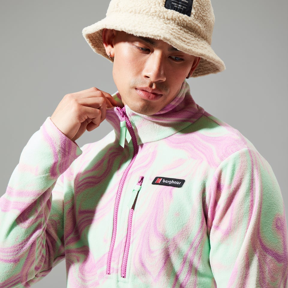 Unisex Prism Printed Trango Half Zip Fleece - Purple/Light Green