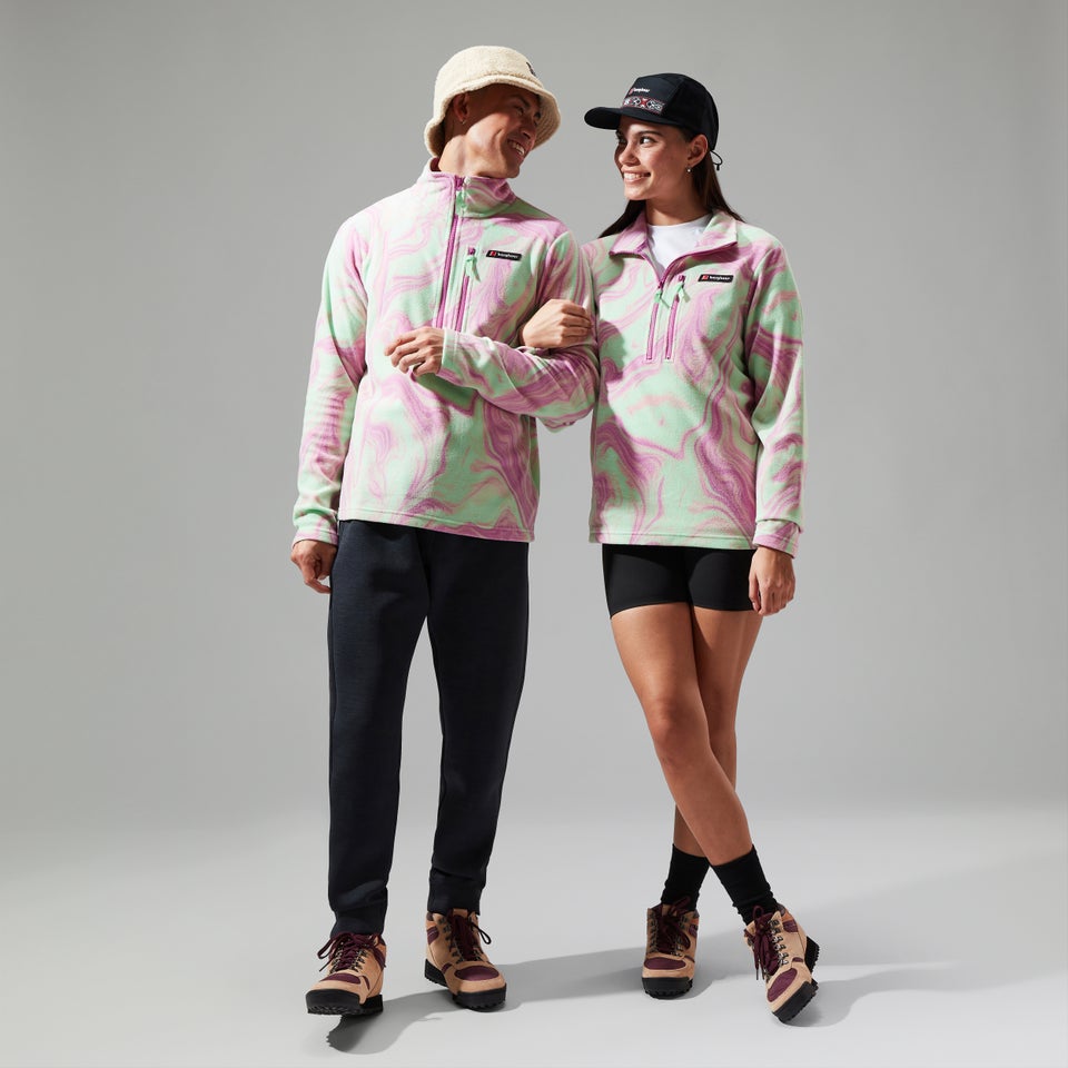 Unisex Prism Printed Trango Half Zip Fleece - Purple/Light Green