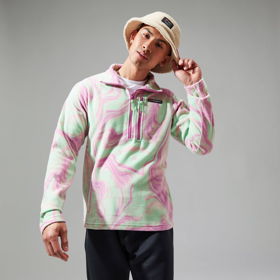 Unisex Prism Printed Trango Half Zip Fleece - Purple/Light Green