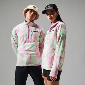 Unisex Prism Printed Trango Half Zip Fleece - Purple/Light Green